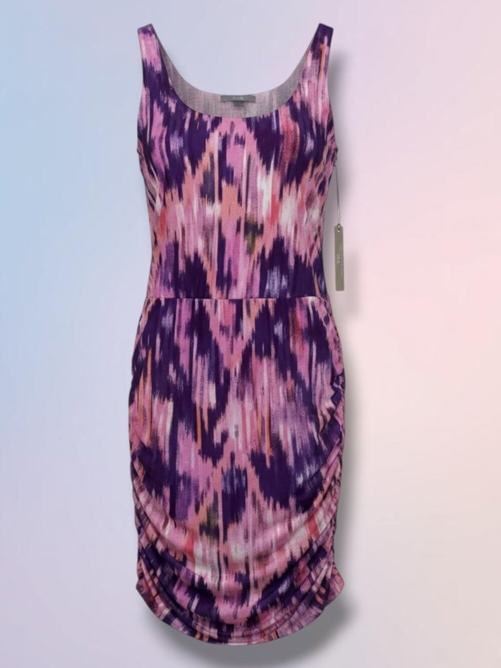 Tart Collections Ruched Side Abstract‎ Print Bodycon Midi Dress S NWT